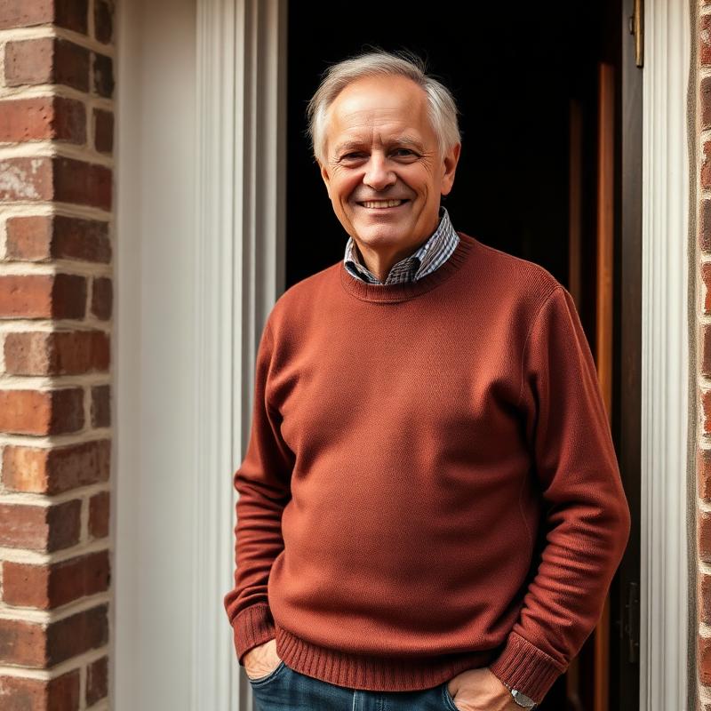 British senior gentleman smiling